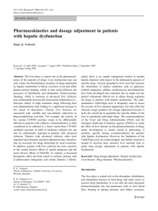 Pharmacokinetics and dosage adjustment in patients with hepatic