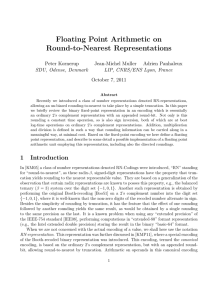 Floating Point Arithmetic on Round-to