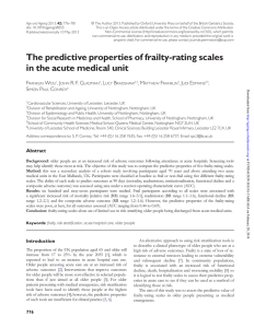 The predictive properties of frailty-rating scales in the acute