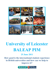 University of Leicester BALEAP PIM