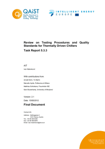 Review on Testing Procedures and Quality Standards for Thermally