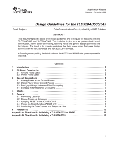 Design Guidelines for the TLC320AD535/545
