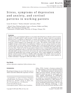Stress, symptoms of depression and anxiety, and cortisol patterns in