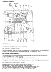 Wise Box Wiring Diagram PROGRAMMING To program the Wise