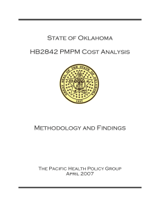 State of Oklahoma HB2842 PMPM Cost Analysis Methodology and
