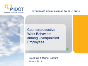 Counterproductive Work Behaviors among Overqualified Employees