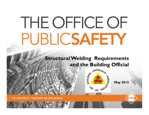 Structural Welding Requirements and the Building Official