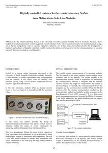 Digitally controlled resistors for the remote laboratory NetLab