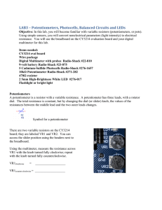 LAB3 – Potentiometers, Photocells, Balanced Circuits and LEDs