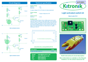 Light activated switch kit