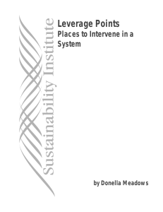 Leverage Points - The Donella Meadows Institute