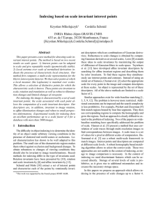 Indexing based on scale invariant interest points