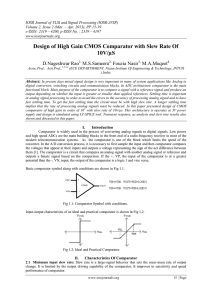 Design of High Gain CMOS Comparator with Slew Rate Of