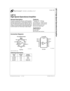 LM715 High Speed Operational Amplifier