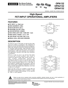 OPA132, 2132, 4132: High Speed FET