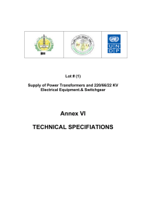 Annex VI TECHNICAL SPECIFIATIONS