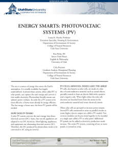 photovoltaic systems (pv) - Utah State University Extension