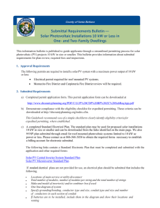 Submittal Requirements Bulletin — Solar Photovoltaic Installations