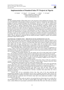 Implementation of Standard Solar PV Projects in Nigeria