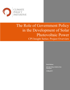 Role of Government in PV Power Development