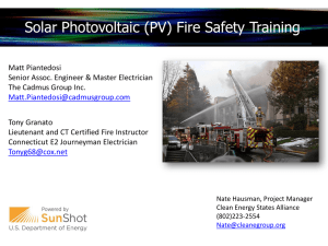 Solar photovoltaic (PV) Safety for Firefighters