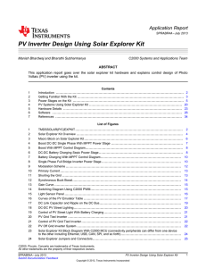 PV Inverter Design Using Solar Explorer Kit