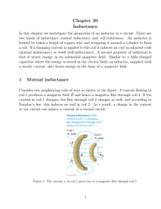 Chapter 30 Inductance 1 Mutual inductance