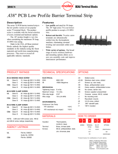 438" PCB Low Profile Barrier Terminal Strip