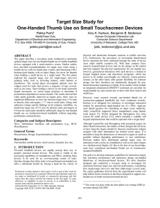 Target size study for one-handed thumb use on small touchscreen