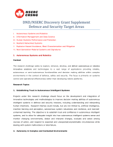 DND/NSERC Discovery Grant Supplement Defence and Security