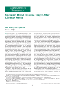 Optimum Blood Pressure Target After Lacunar Stroke