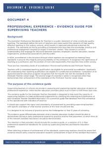 Document 4 - Evidence guide for supervising teachers