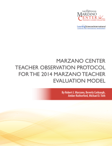 marzano center teacher observation protocol for the 2014 marzano
