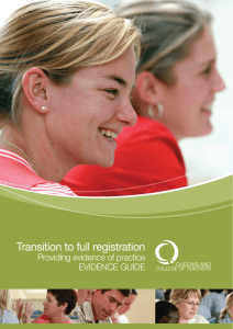 Transition to full registration: Providing evidence of practice