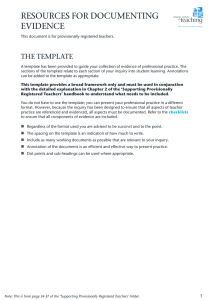 Evidence of professional practice templateThis is an PDF link