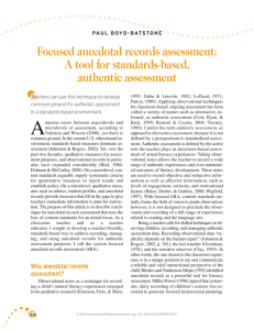 Focused Anecdotal Records Assessment