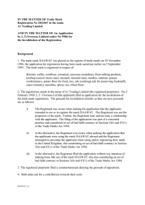 Trade Mark Invalidity Decision (0/227/01)