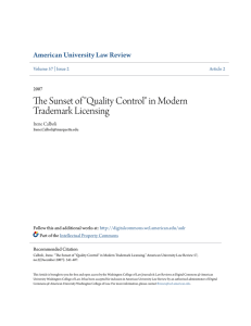 The Sunset of "Quality Control" in Modern Trademark Licensing