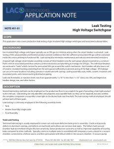 Leak testing High Voltage switchgear