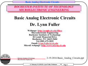 Basic Analog Electronic Circuits - RIT