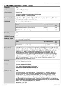 ELEN90056 Electronic Circuit Design