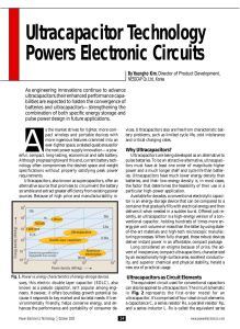 Ultracapacitor Technology Powers Electronic Circuits