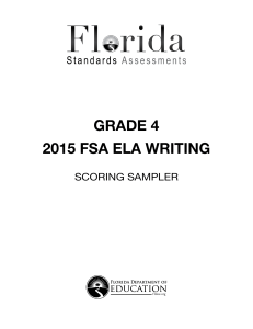 2015 Grade 4 FSA ELA Writing Scoring Sampler