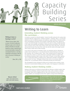 Capacity Building Series - Writing to Learn