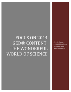 Focus on 2014 GED® Content: The Wonderful World of Science