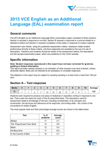 2015 VCE English as an Additional Language (EAL) examination