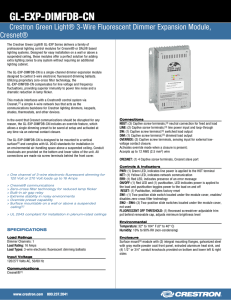 Spec Sheet: GL-EXP-DIMFDB-CN - Crestron Green Light® 3