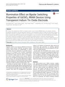 Illumination Effect on Bipolar Switching Properties of Gd:SiO2 RRAM