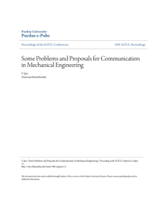 Some Problems and Proposals for Communication in Mechanical