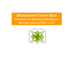 TEQIP-II Presentation - Deenbandhu Chhotu Ram University of